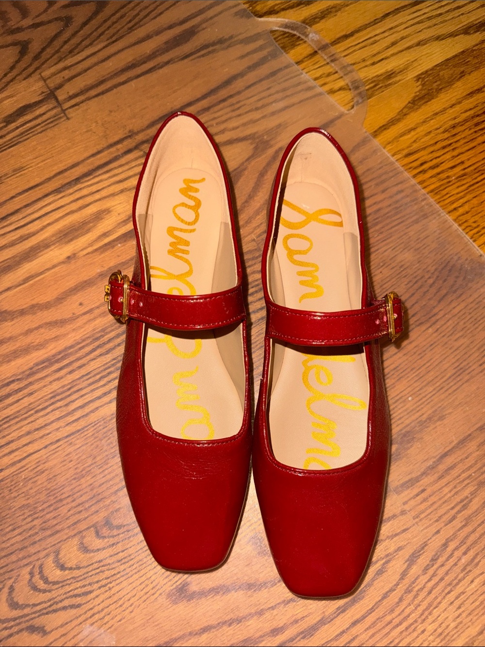 Sam Edelman Red Patent Mary Jane Flats with Buckle